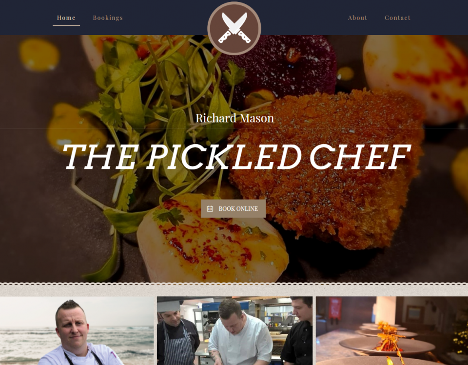 The Pickled Chef Home page designed by Love local Media